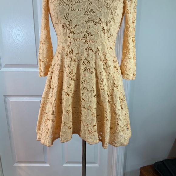 Free People Creamsicle Lace Boho Mini Dress Size Small - Picture 3 of 9